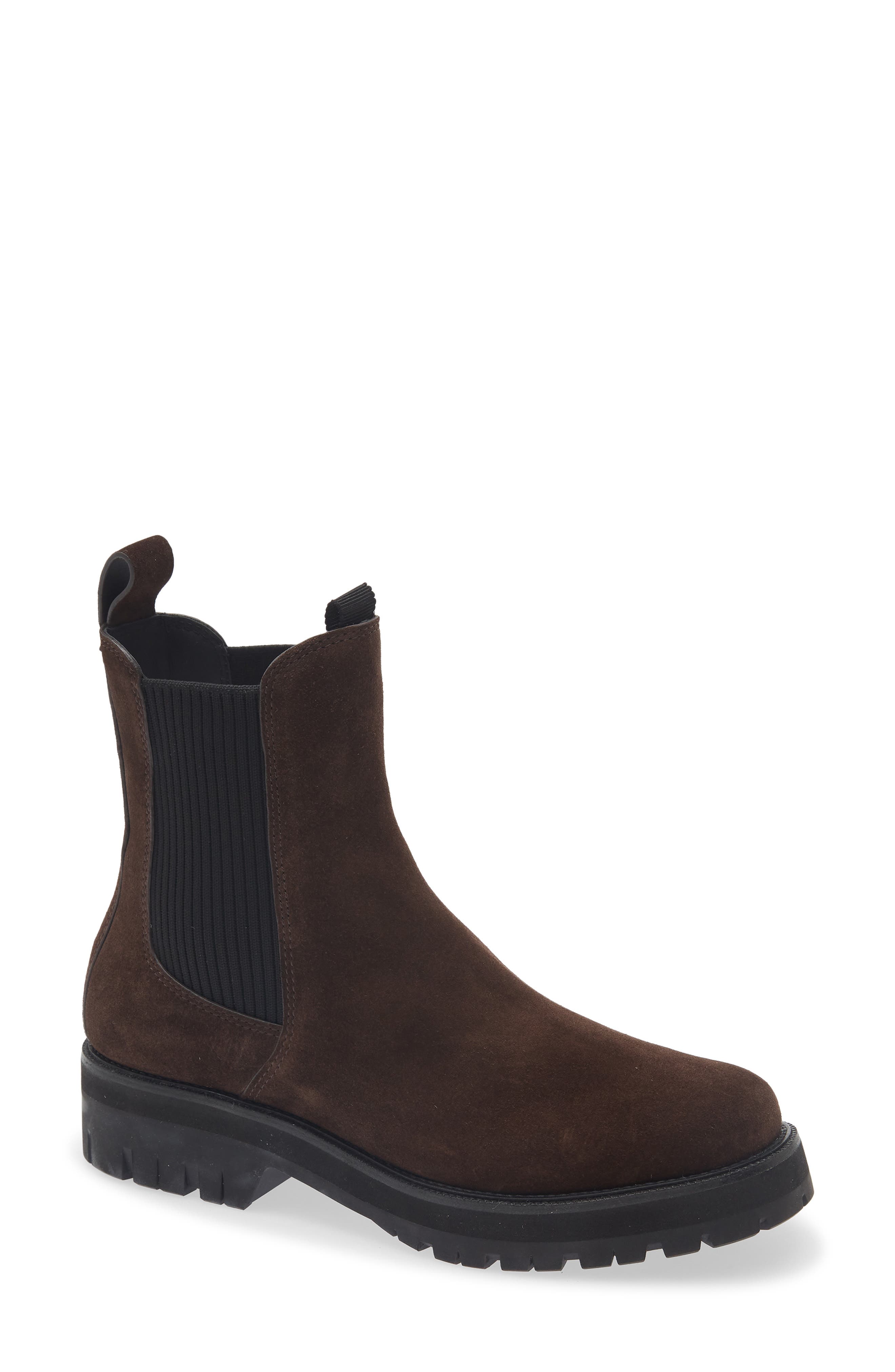 Corey Lug Sole Chelsea Boot, Main, color, BROWN SUEDE