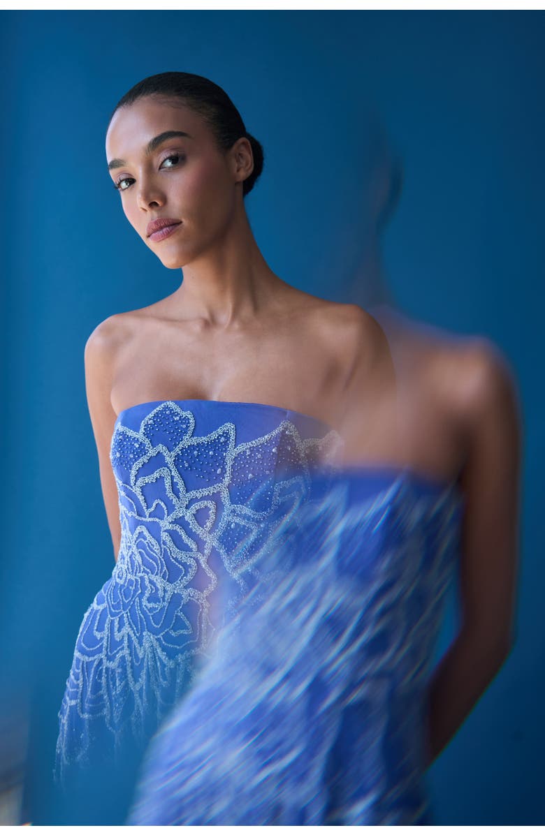 Theia Ramona Ombre Beaded Gown, Alternate, color, Iris Bloom