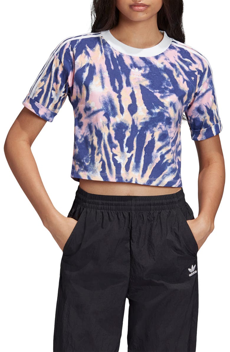 adidas Originals Adicolor Tie Dye Crop Top, Main, color, 