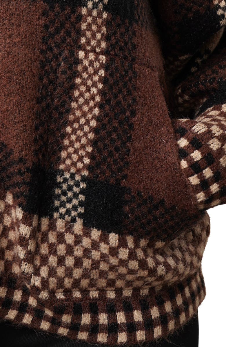 CYRUS Plaid Zip Knit Coat, Alternate, color, Lafayette Plaid