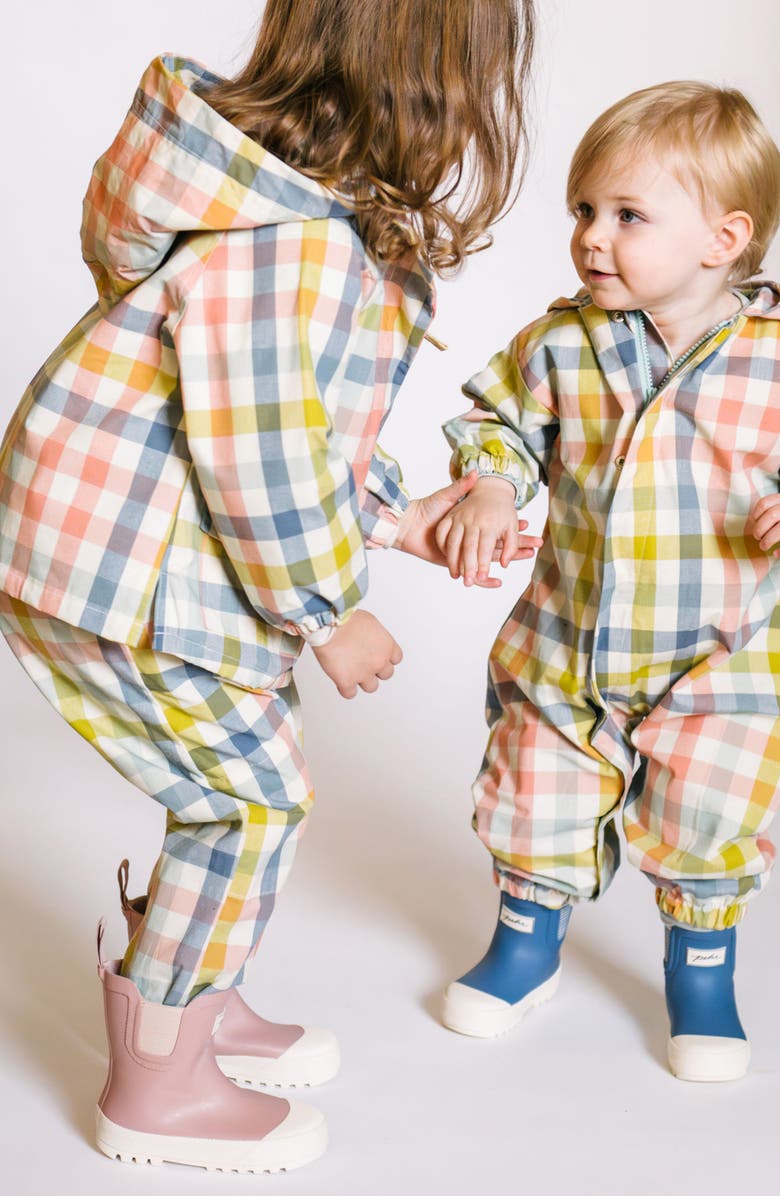 Pehr Kids' Park Hooded Organic Cotton Rain Suit, Alternate, color, Picnic