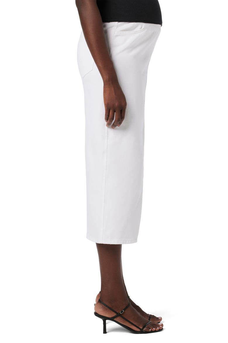 Reconstructed Stretch Cotton Denim Midi Skirt, Alternate, color, WHITE