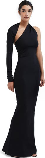 Manhattan One-Shoulder Ponte Knit Gown
