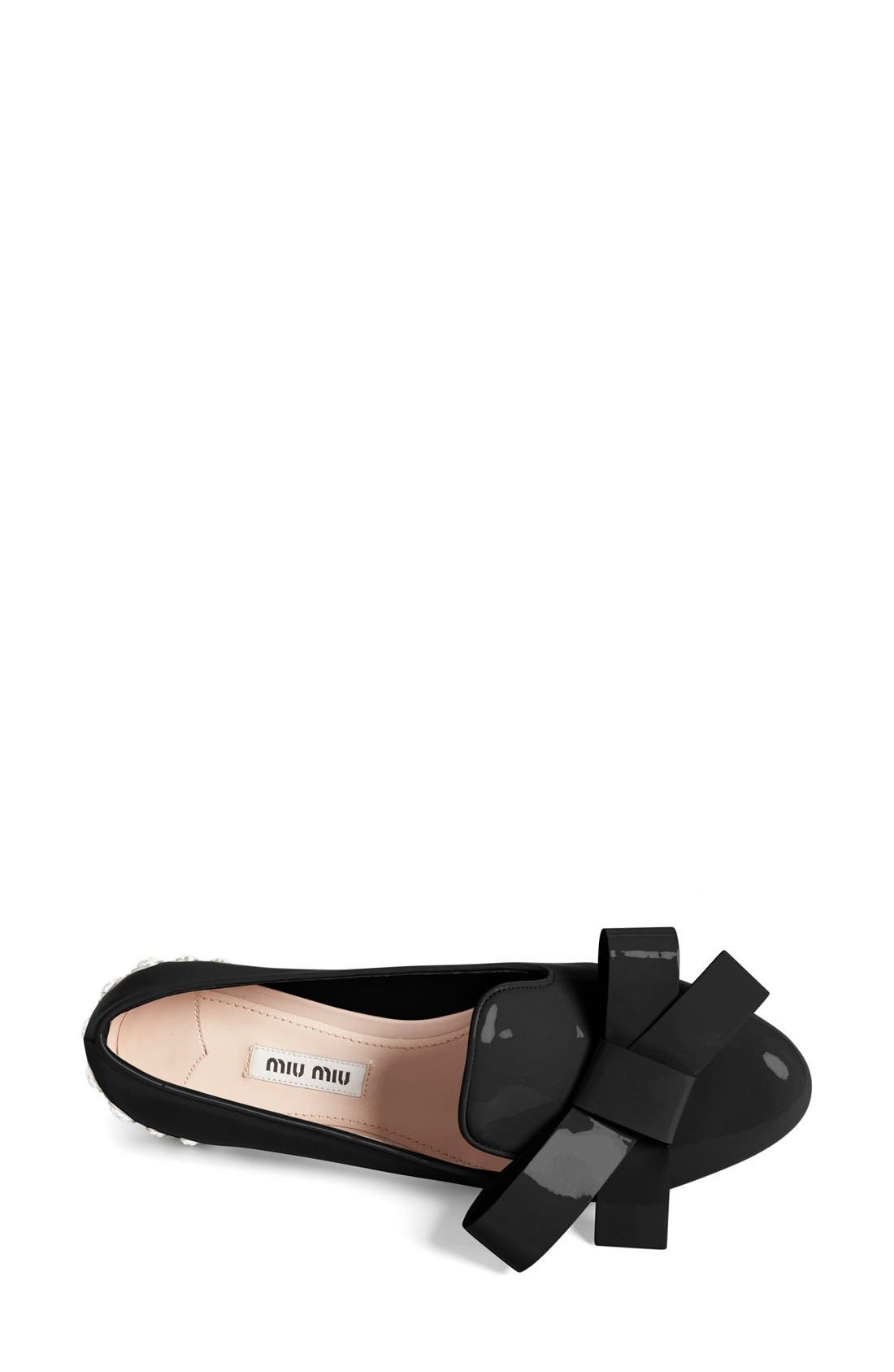 Miu Miu Jewel Heel Smoking Slipper, Alternate, color, 