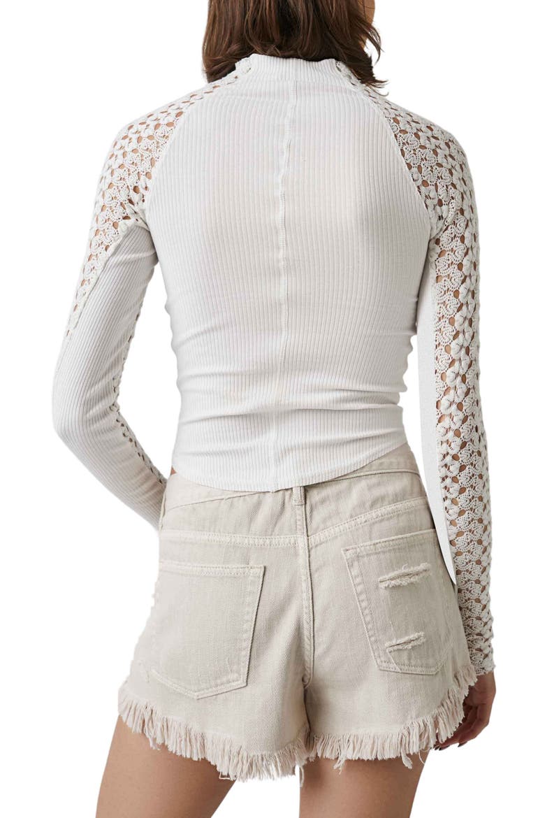 Clemente Mixed Media Stretch Cotton Top, Alternate, color, JASMINE