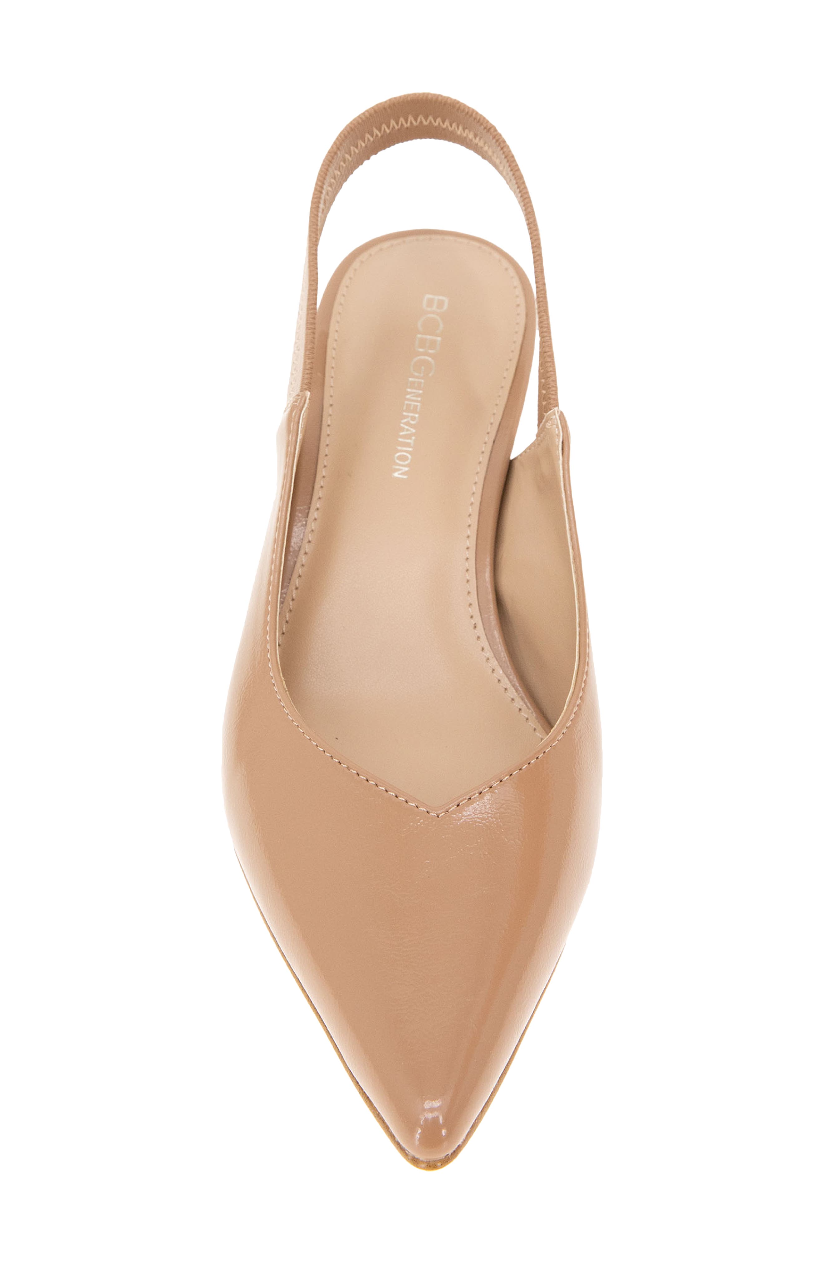 BCBGeneration Kayla Pointed Toe Kitten Heel Pump, Alternate, color, Tan Patent