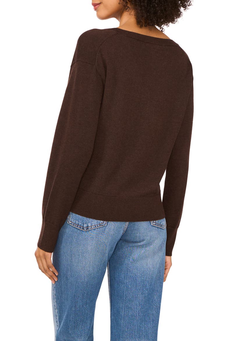 Long Sleeve V-Neck Sweater, Alternate, color, ESPRESSO