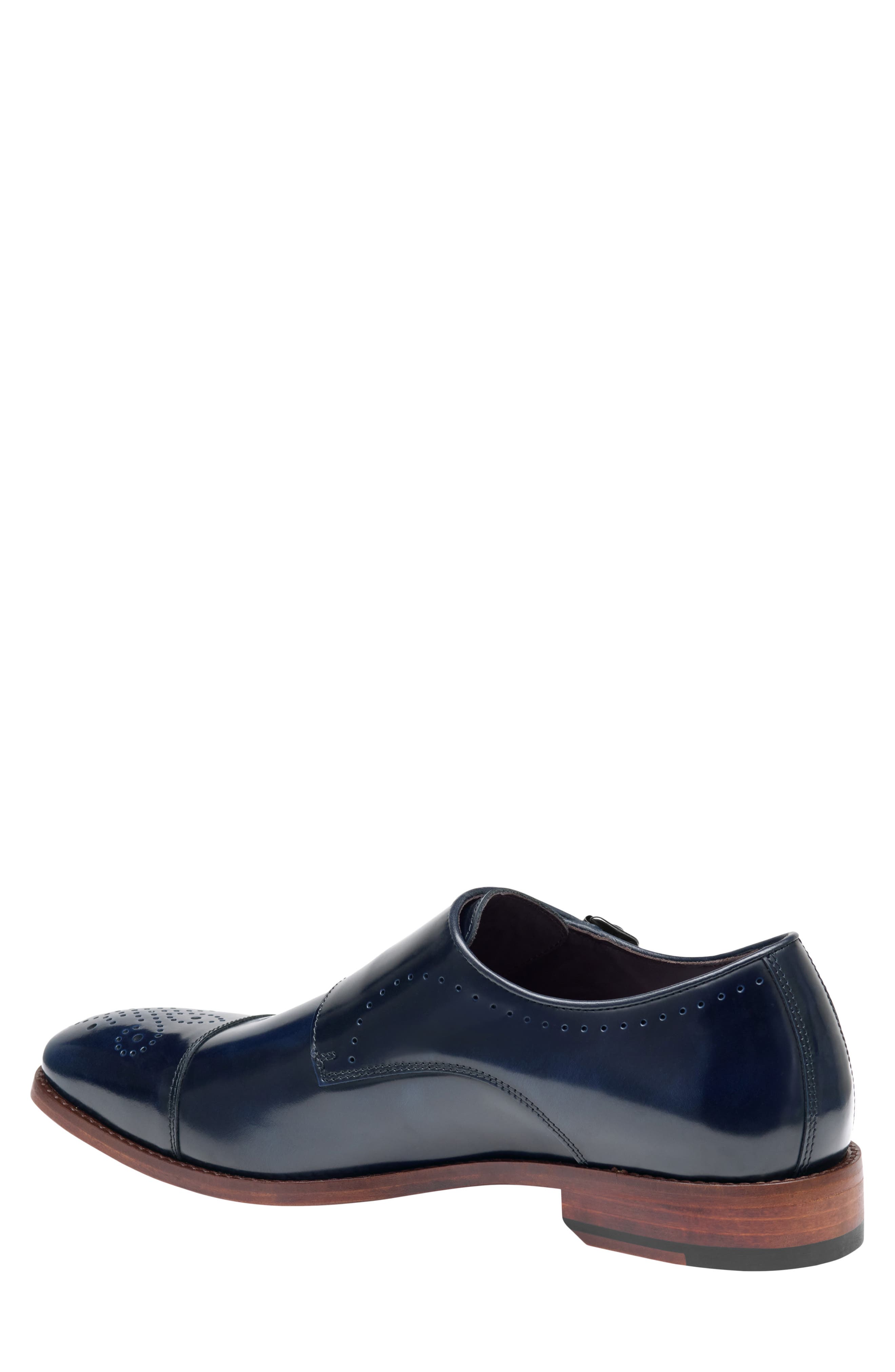 Arrister Double Monk Strap Shoe, Alternate, color, NAVY ITALIAN FULL GRAIN