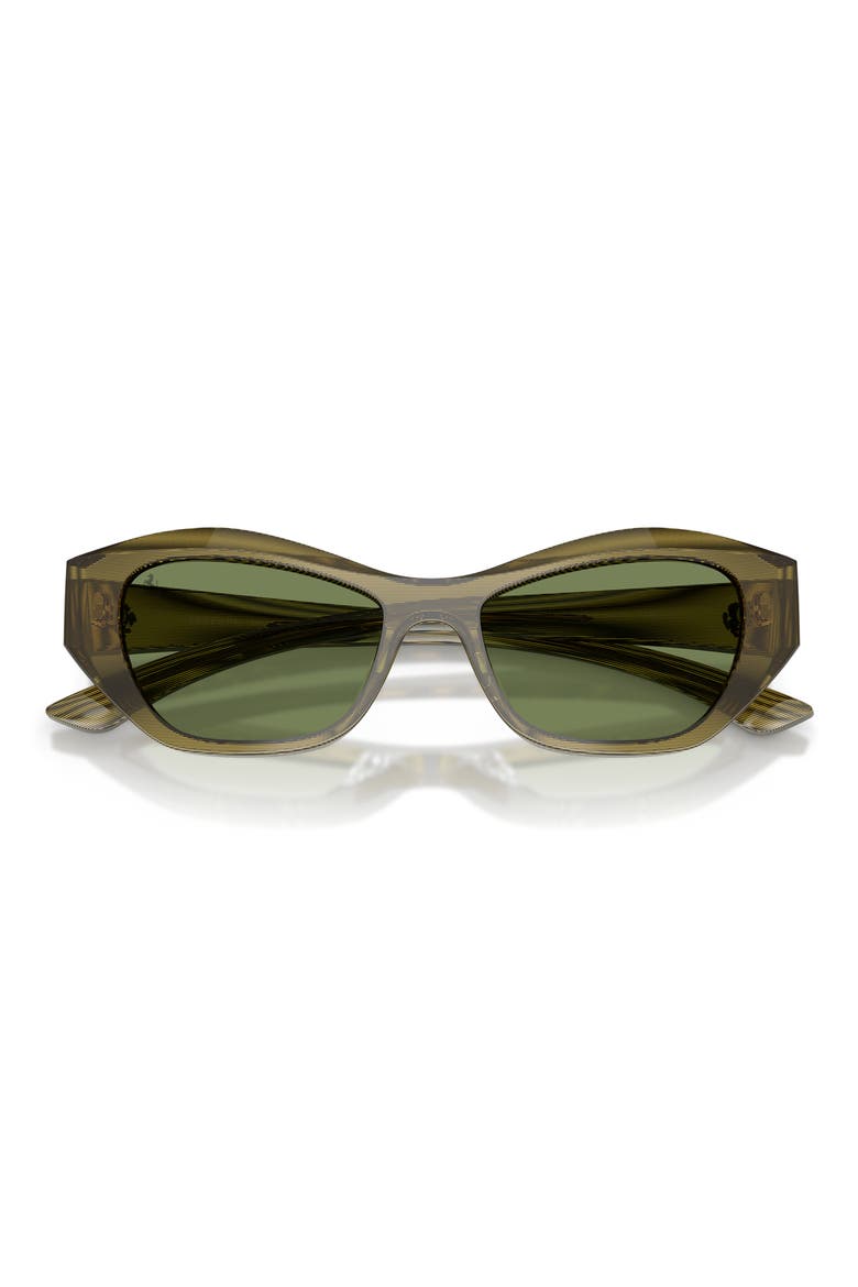 53mm Cat Eye Sunglasses, Alternate, color, STRIPED GREEN / GREEN RED