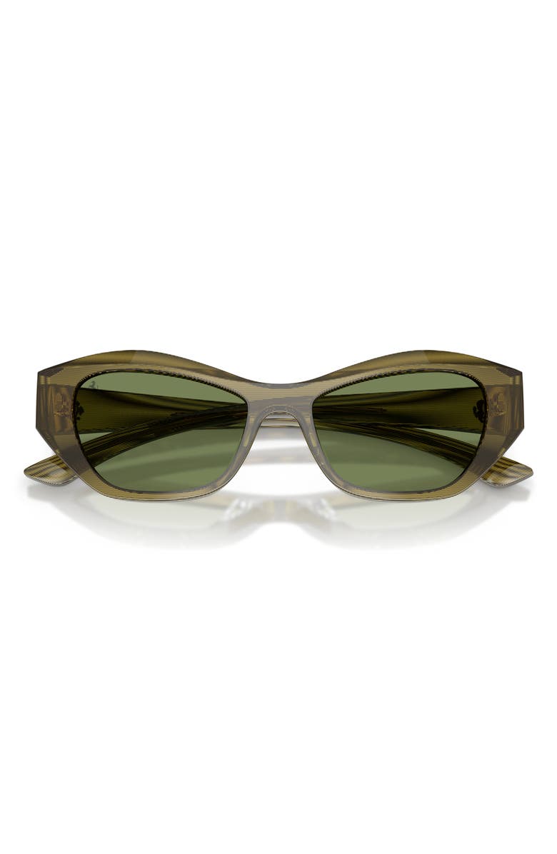 Ferrari 53mm Cat Eye Sunglasses, Alternate, color, Striped Green / Green Red