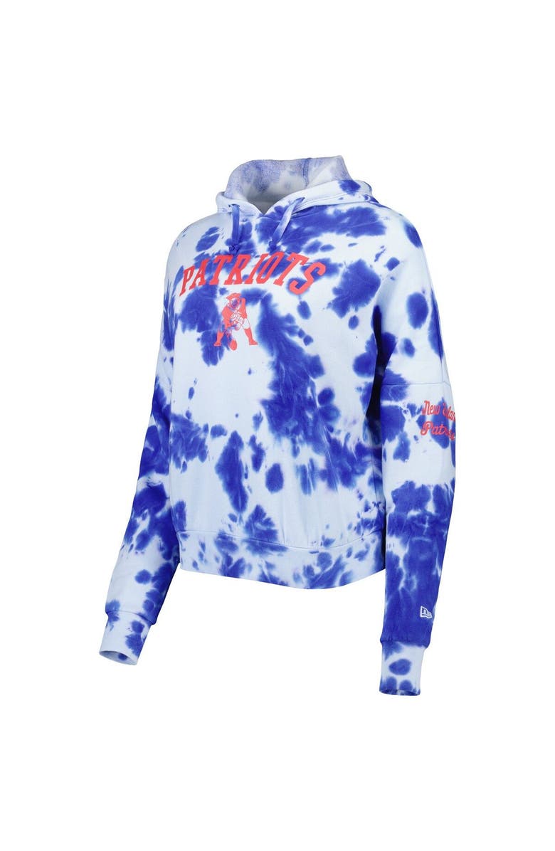 New Era Women's New Era Royal New England Patriots Cloud Dye Fleece Pullover Hoodie, Alternate, color, Royal