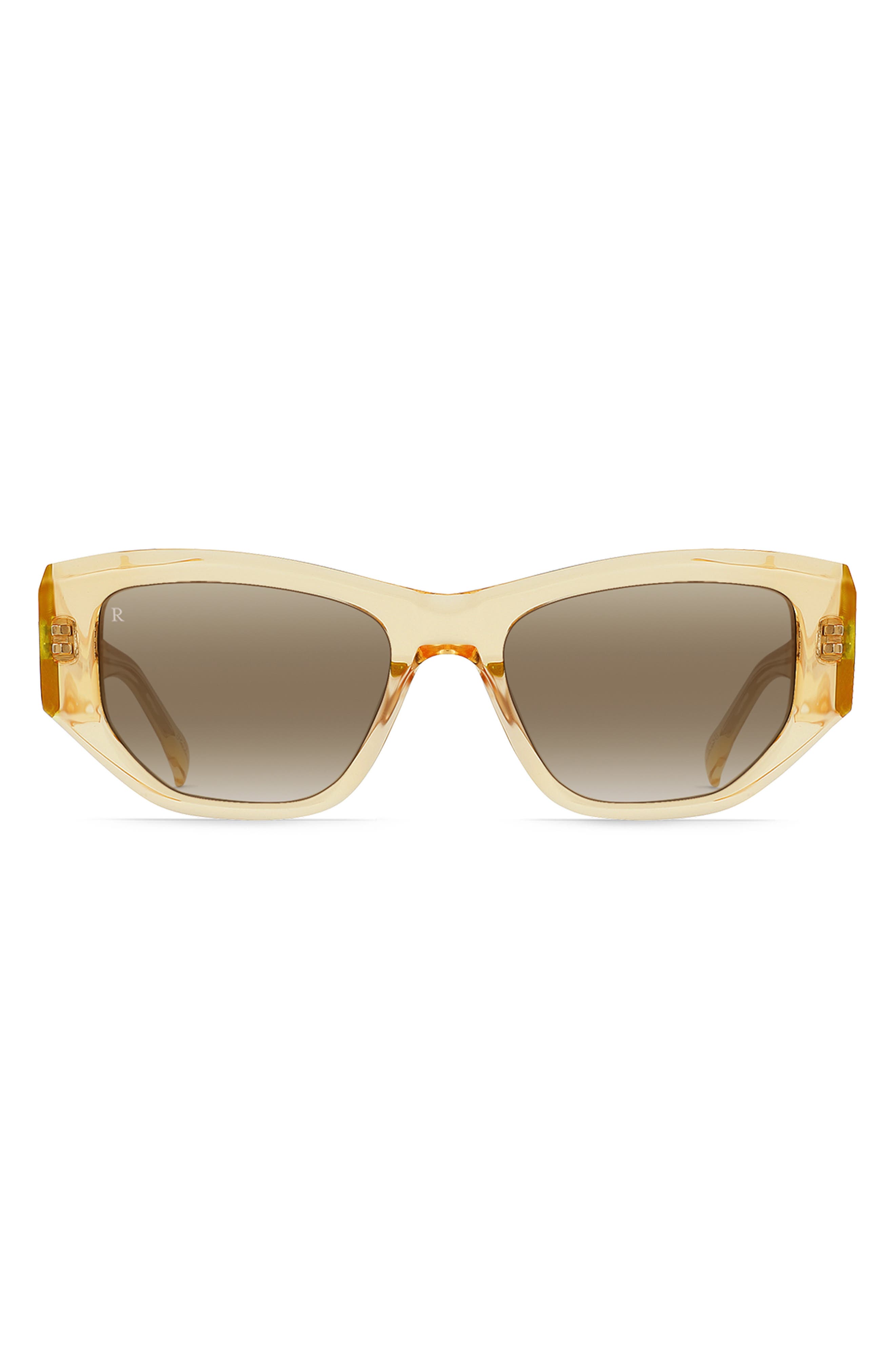 RAEN Ynez 54mm Mirrored Square Sunglasses in Champagne Crystal/Mink 