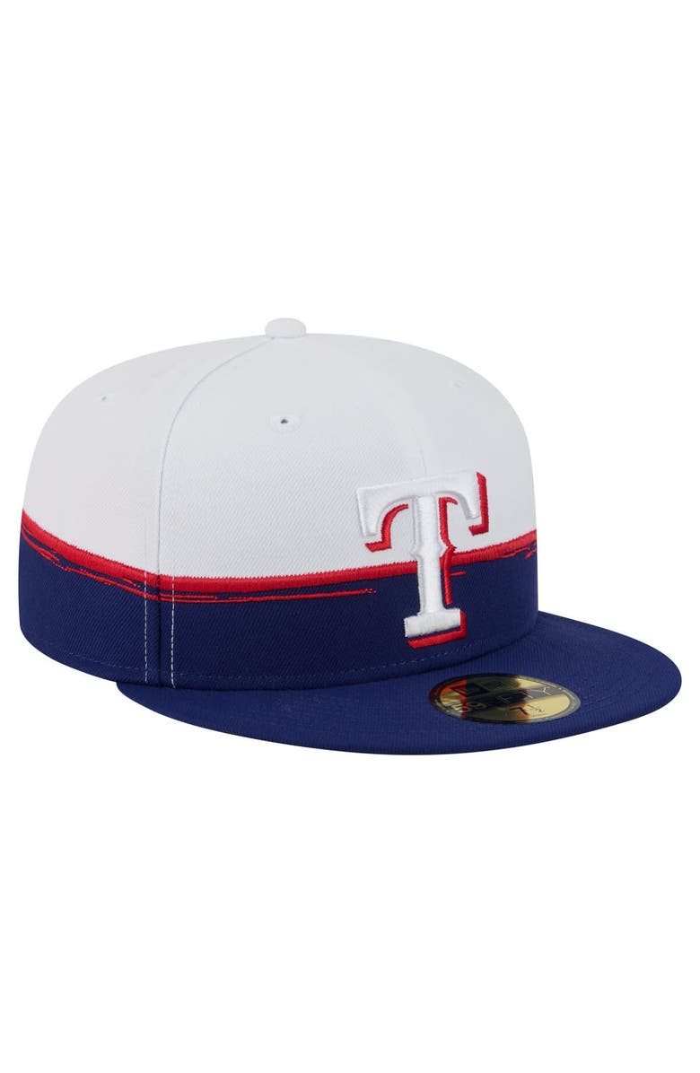New Era Men's New Era Royal/White Texas Rangers Paint Stroke 59FIFTY Fitted Hat, Alternate, color, Royal
