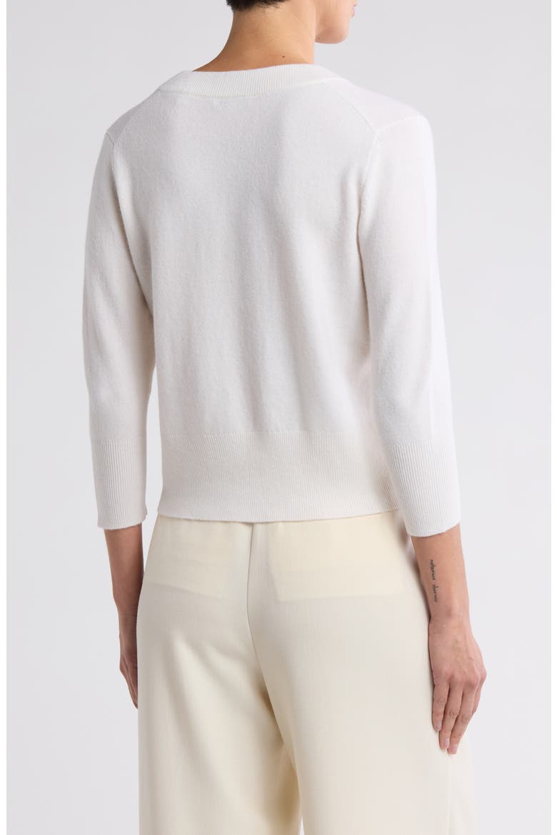 Wool Blend Shrunken Cardigan, Alternate, color, OFF WHITE