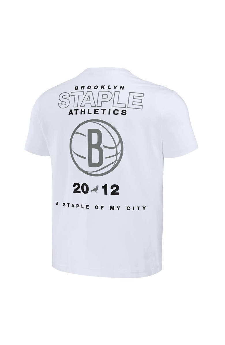STAPLE Men's NBA x Staple Cream Brooklyn Nets Home Team T-Shirt, Alternate, color, 