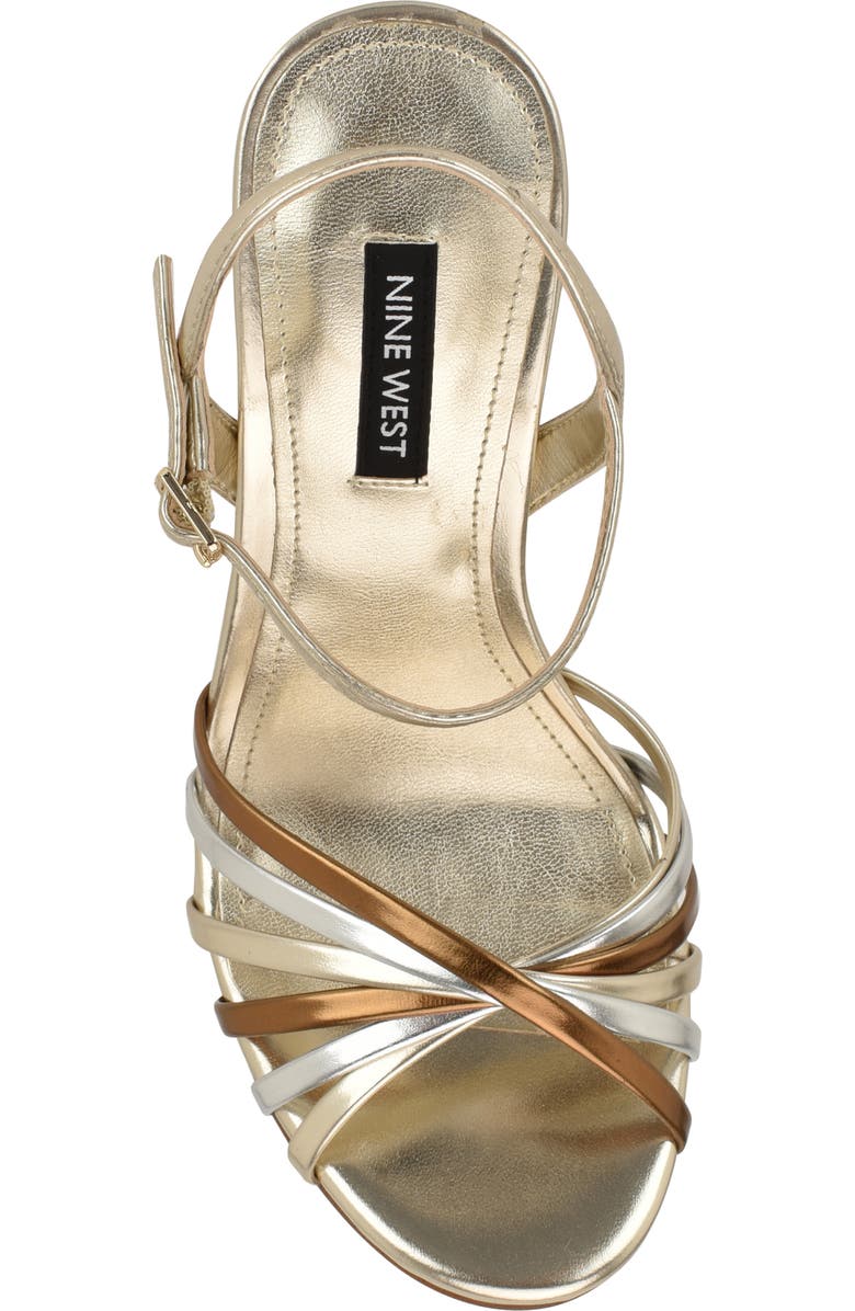 Nine West Meripen Ankle Strap Sandal, Alternate, color, Gold Multi