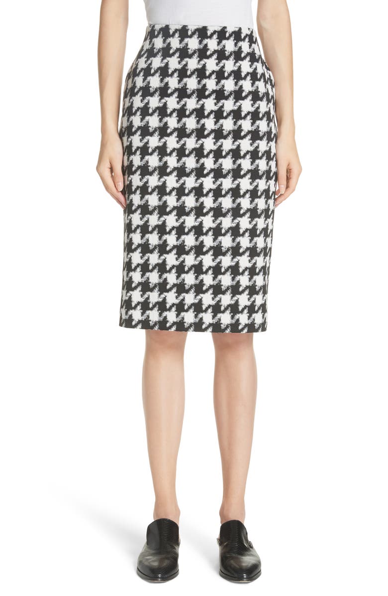 HUGO Riami Houndstooth Pencil Skirt, Main, color,