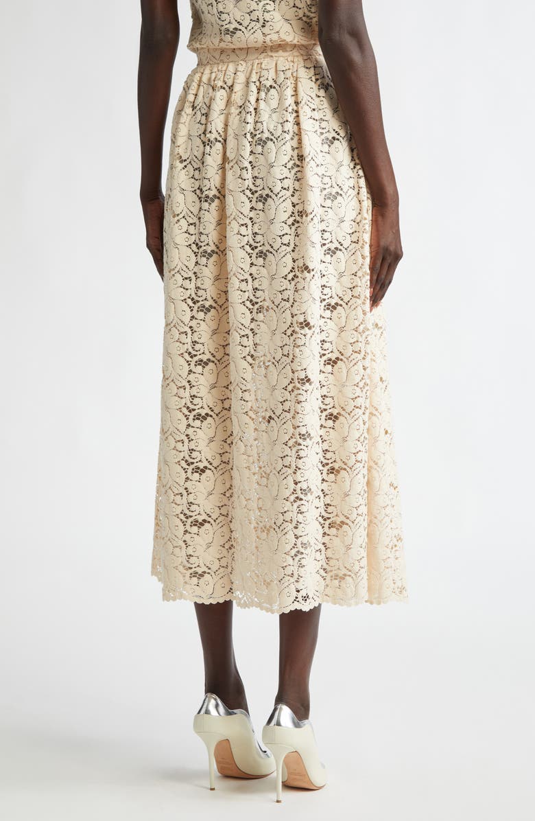 Floral Guipure Lace Midi Skirt