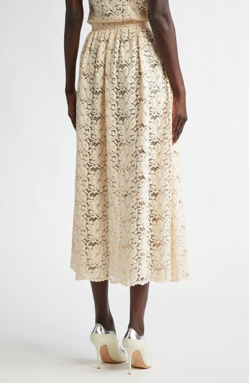 St John St. John Collection Floral Guipure Lace Midi Skirt In Pink Blush