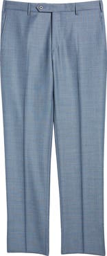 Zanella Parker Classic Wool Sharkskin Dress Pants