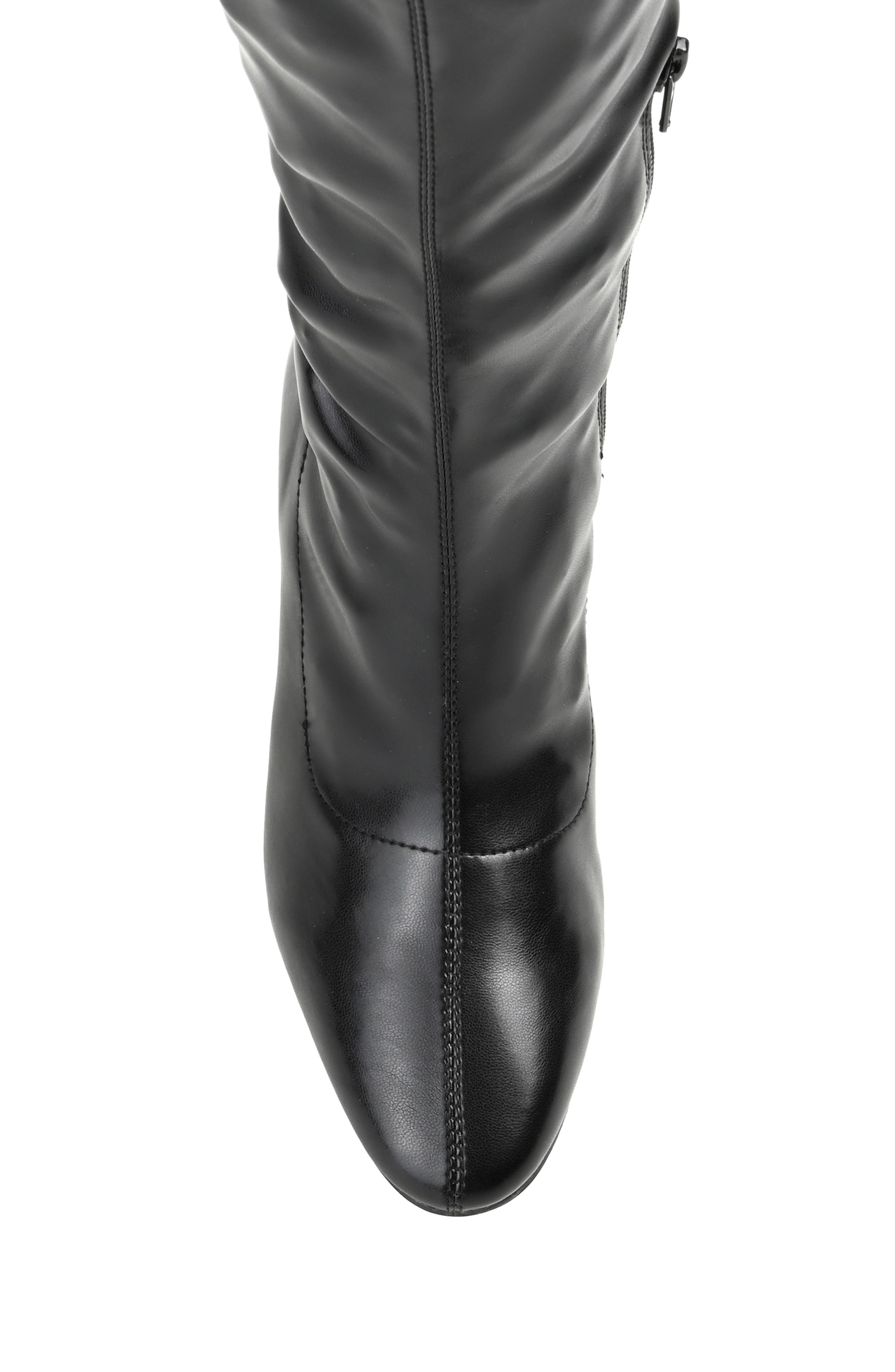 Journee Collection Melika Tall Ruched Shaft Vegan Leather Boot, Alternate, color, 