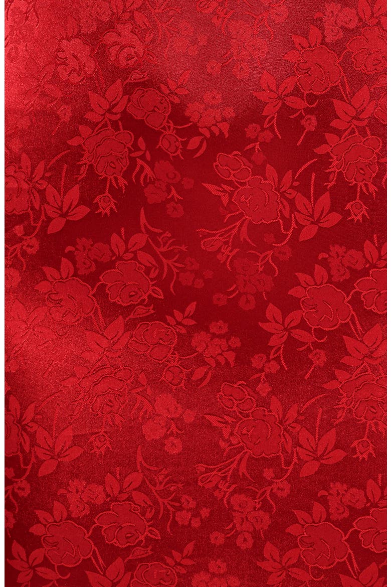 Lomandra Brocade & Velvet Tie Maxi Dress, Alternate, color, RED JACQUARD
