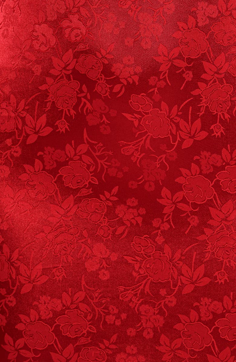 Petal & Pup Lomandra Brocade & Velvet Tie Maxi Dress, Alternate, color, Red Jacquard