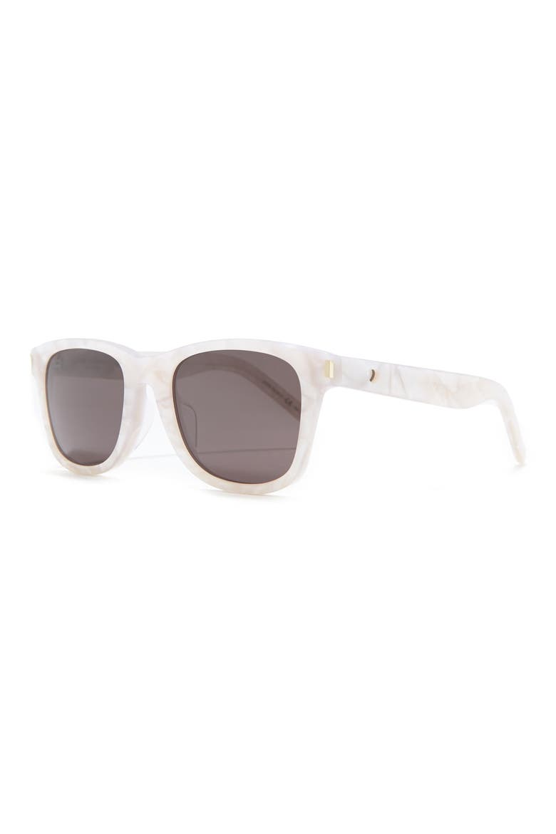 53mm Square Sunglasses, Alternate, color, SHNY WHT MOTHER OF PEARL/ GRY