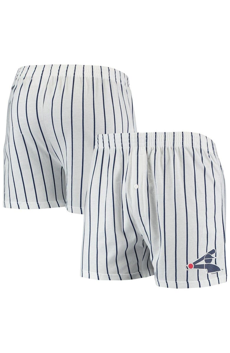 CONCEPTS SPORT Men's Concepts Sport White/Navy Chicago White Sox Vigor Pinstripe Boxer Shorts, Main, color, White