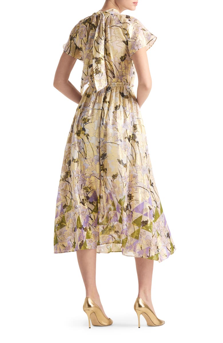 St. John Collection Geo Frieze Jacquard Wrap Neck Dress, Alternate, color,