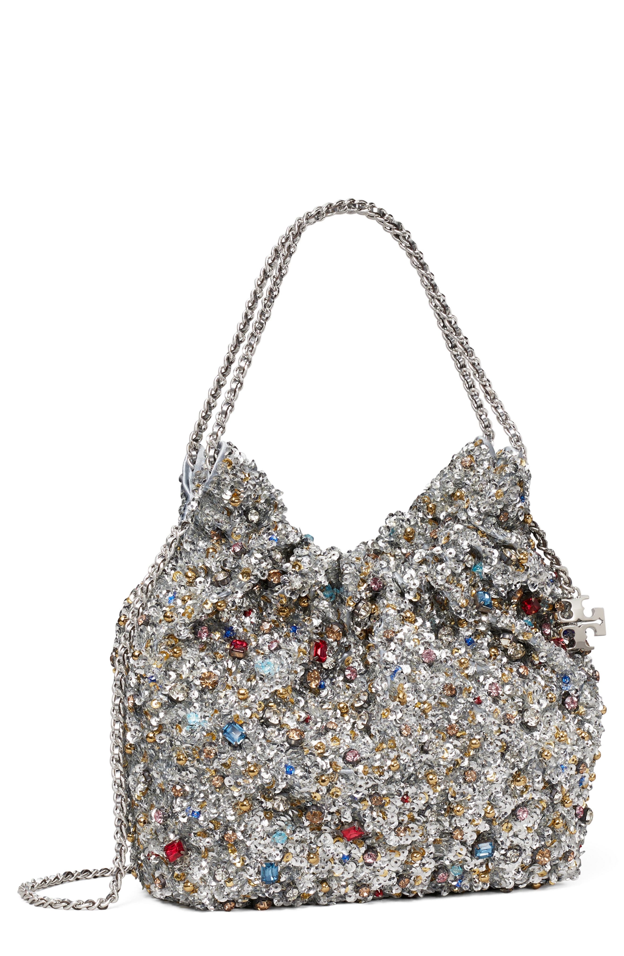 Fleming Embellished Mini Hobo, Main, color, WARM RAIN