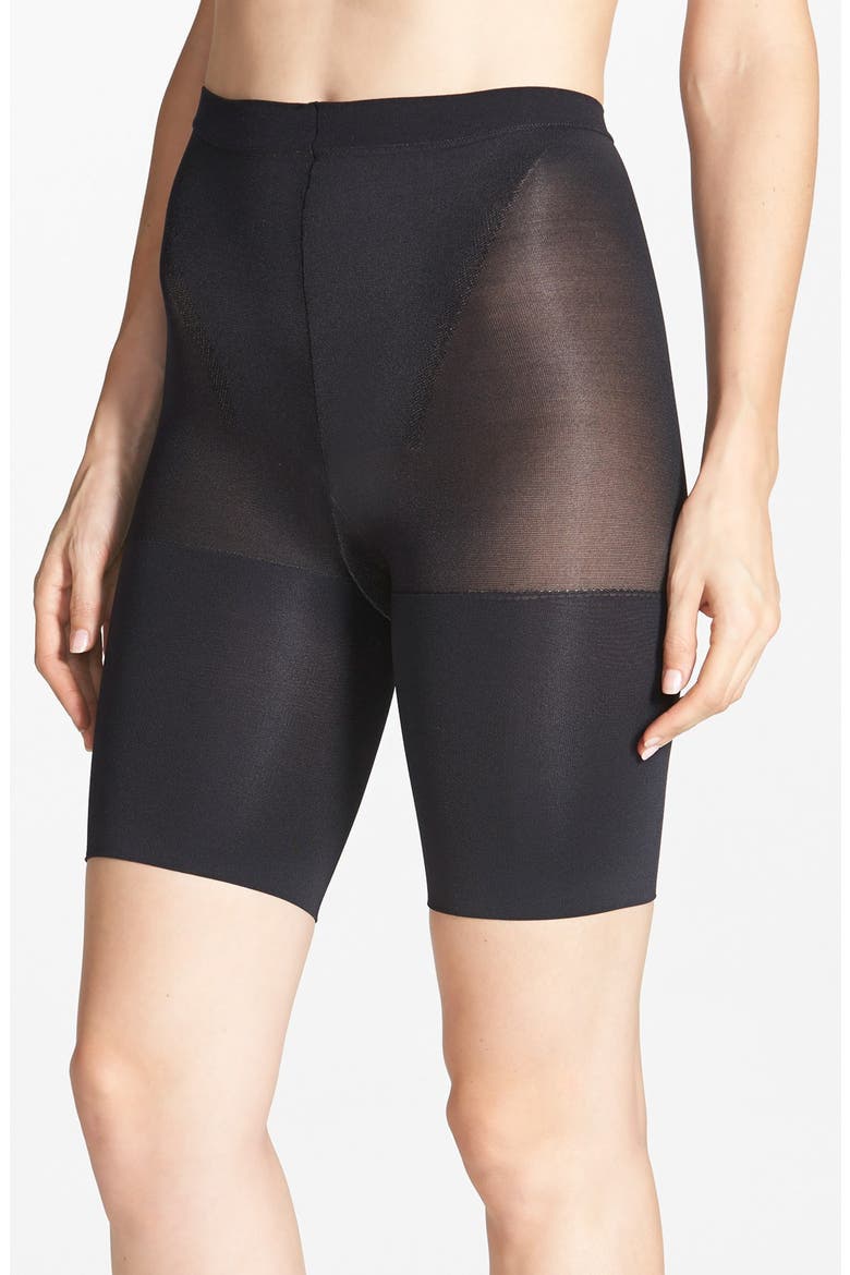 'In-Power Line' Super Power Panties Mid Thigh Shaper, Main, color, BLACK