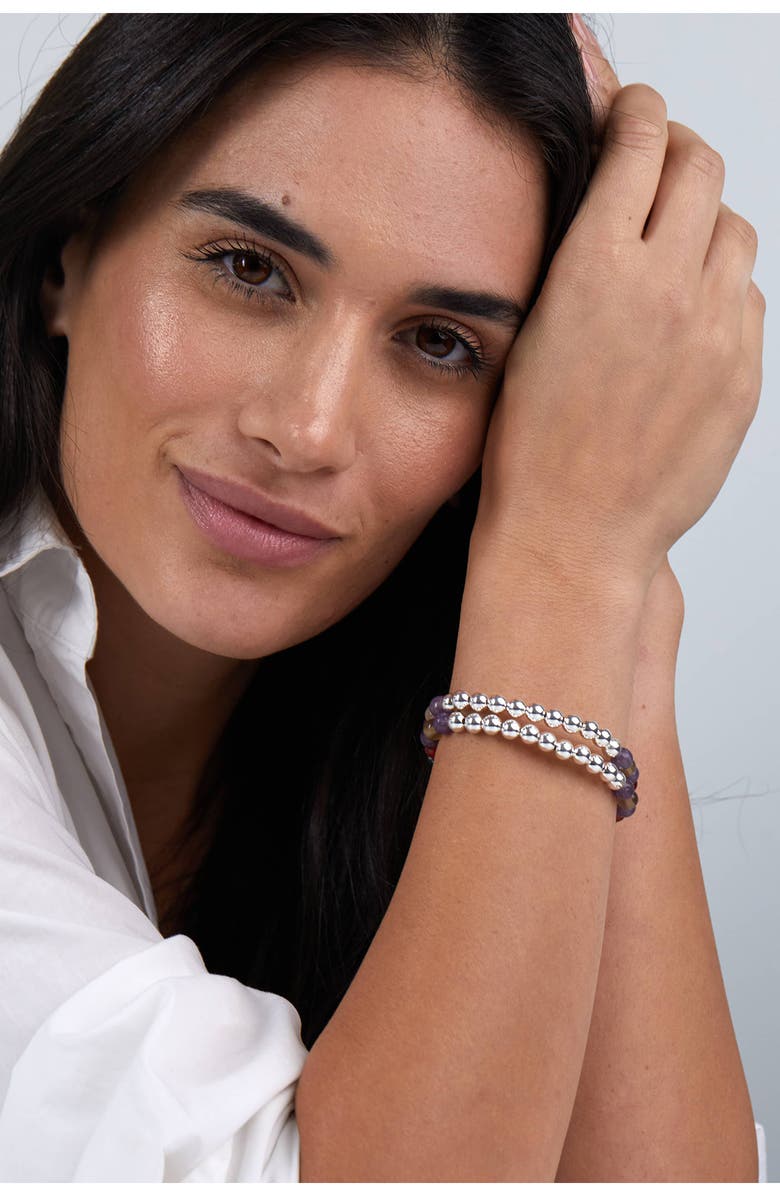 The Healer’s Collection N62 Smooth Digestion Set of 2 Healer's Bracelets, Alternate, color, Silver