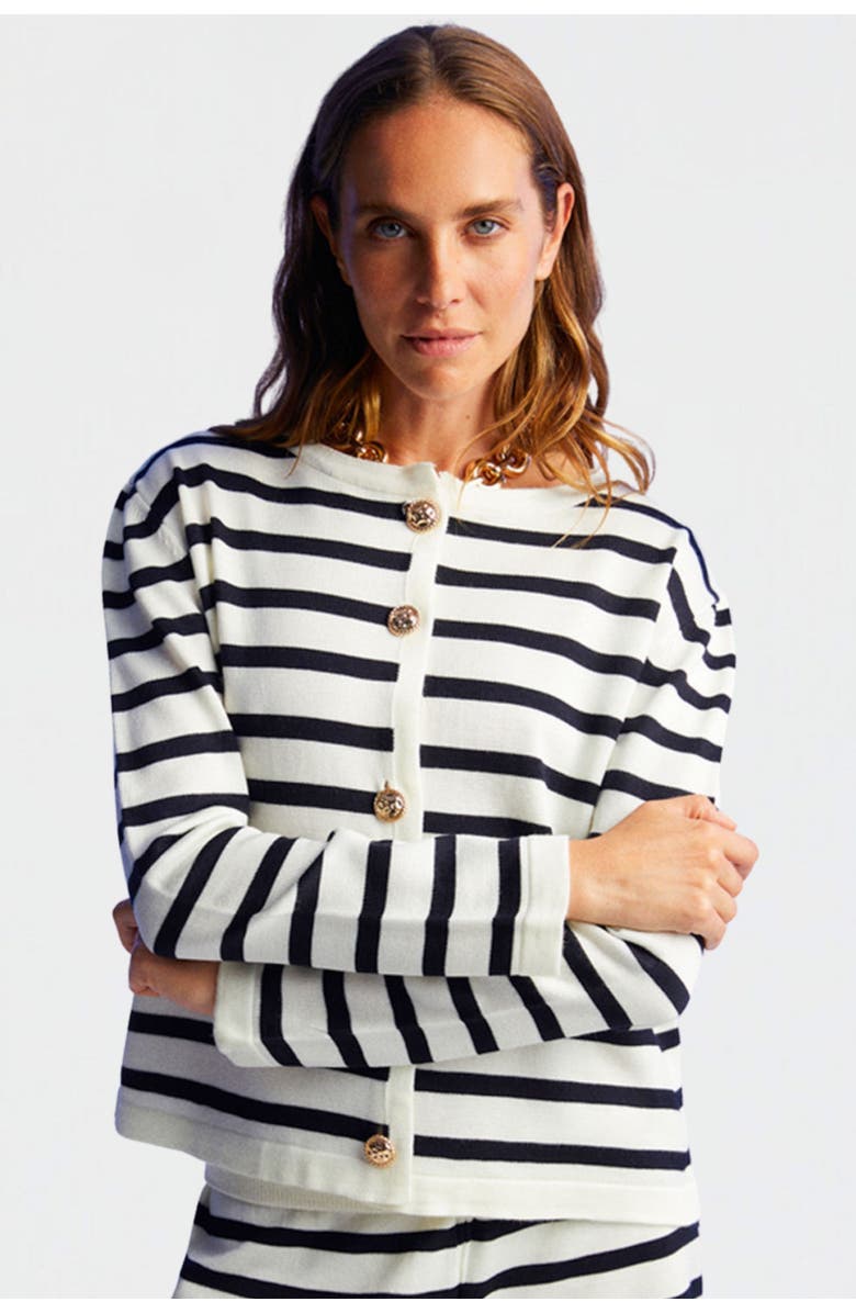 Nocturne Striped Knitwear Cardigan, Main, color,