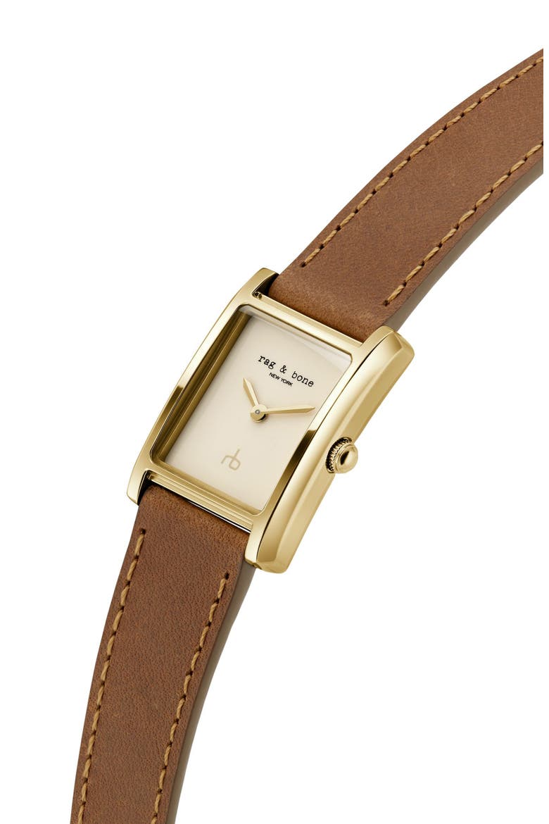 Brynn Leather Strap Watch, 22.5mm, Alternate, color, TAN