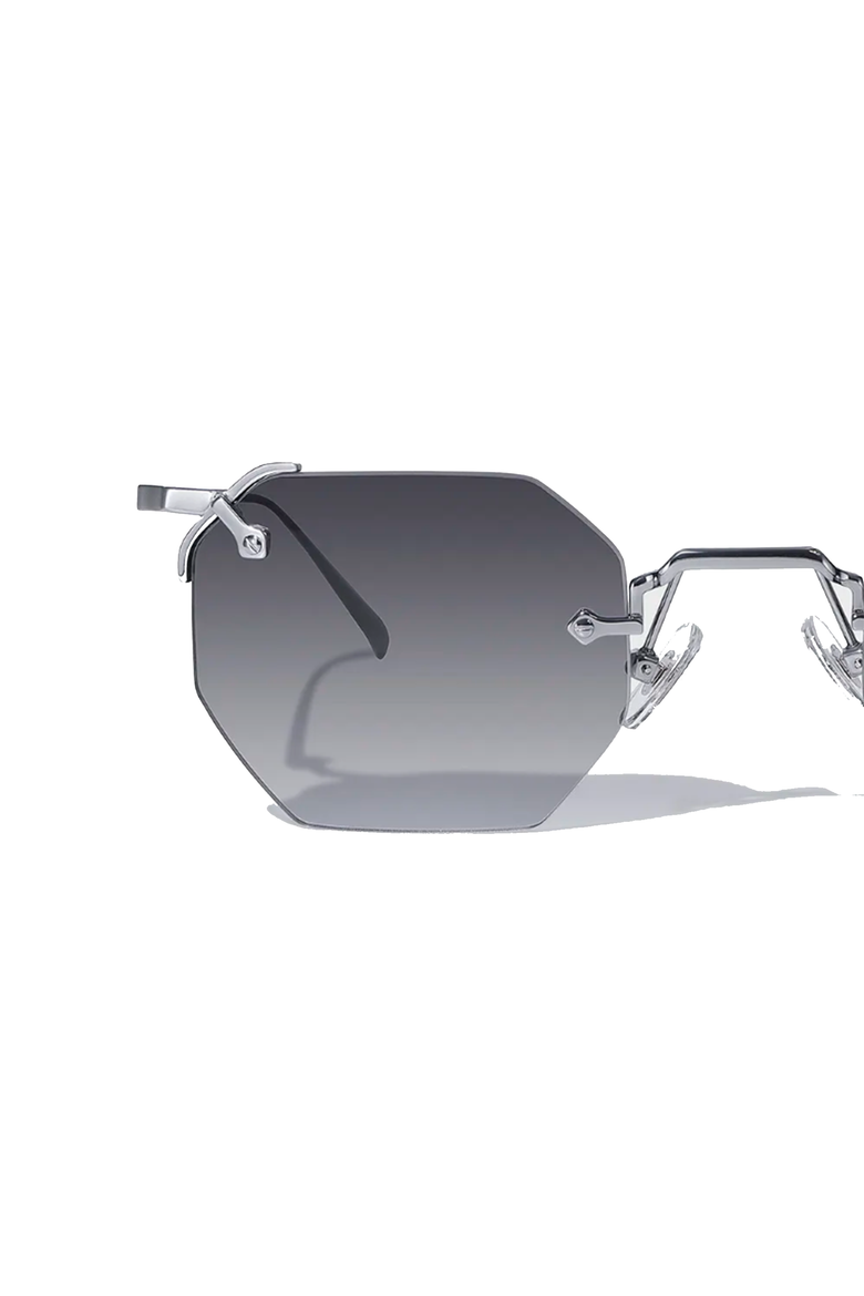 Mykono Rimless Sunglasses, Alternate, color, Black