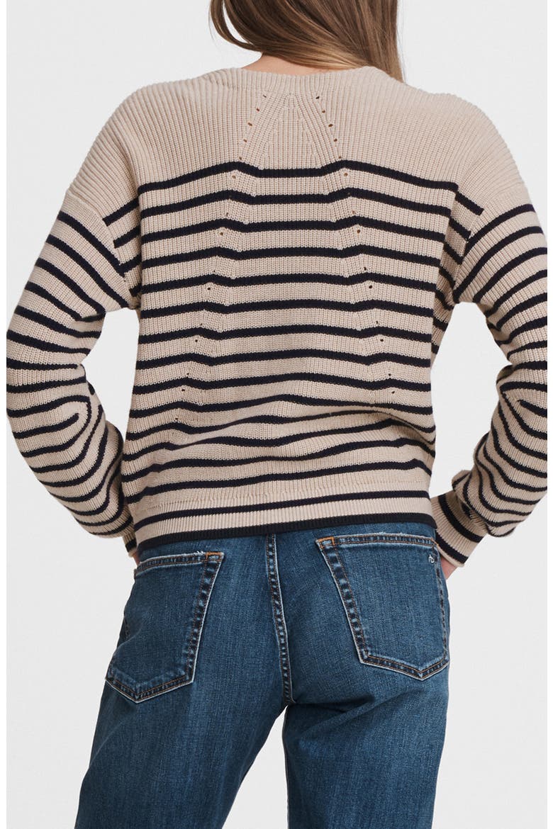 Ann Stripe Cardigan, Alternate, color, WHEAT COMBO