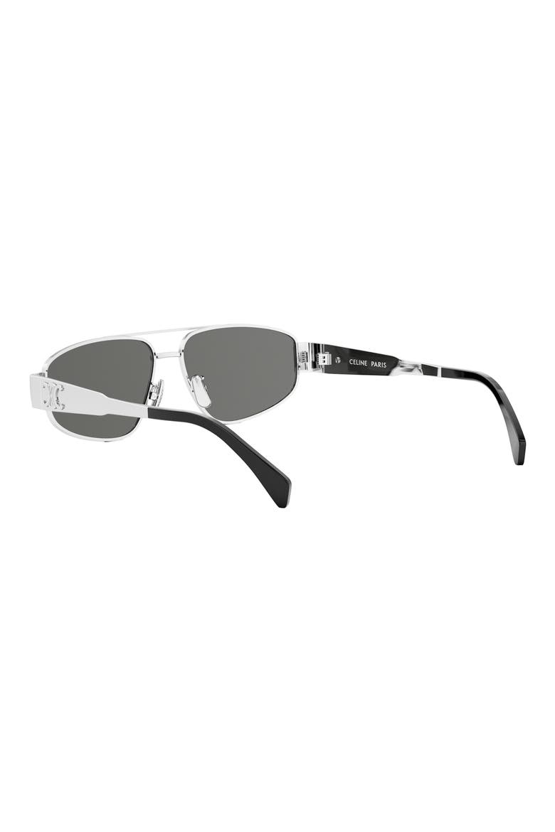 Triomphe 57mm Pilot Sunglasses, Alternate, color, SHINY PALLADIUM / SMOKE