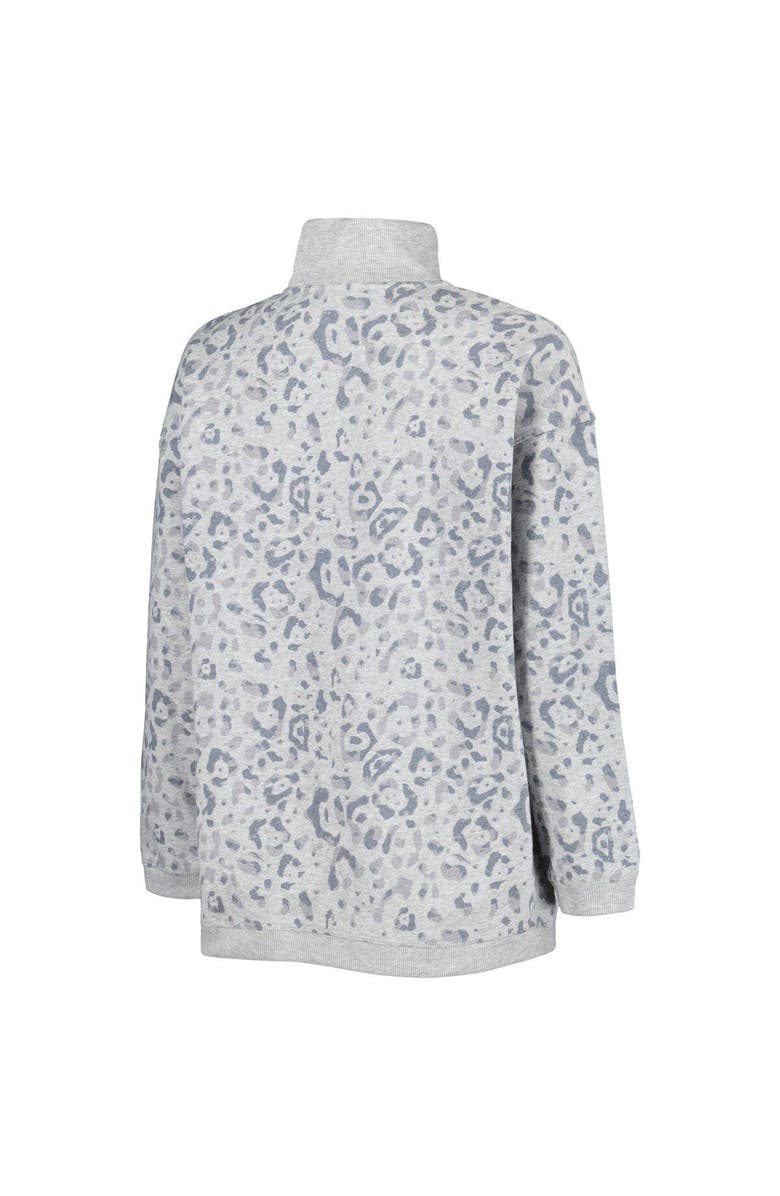 GAMEDAY COUTURE Women's Gameday Couture Heather Gray Tennessee Volunteers Leopard Quarter-Zip Sweatshirt, Alternate, color, Heather Gray