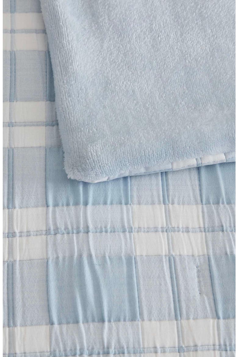 Rory Plaid Cotton Muslin Throw Blanket, Alternate, color, MOUNTAIN RANGE BLUE/ WHITE