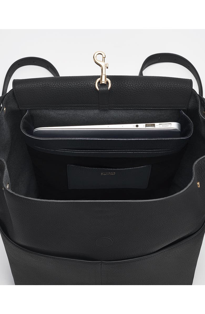 Cuyana Leather Backpack 13-inch, Alternate, color, Black