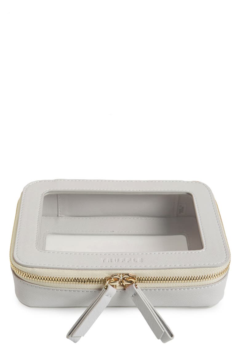 Clarity Jetset Cosmetics Case, Main, color, DOVE GREY