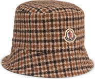 Moncler Reversible Check Logo Patch Bucket Hat
