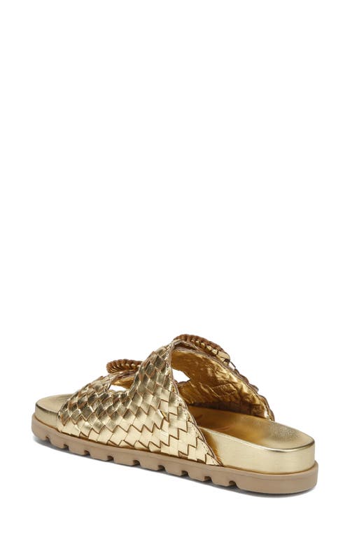 Shop Sam Edelman Tiffanie Woven Two-strap Sandal In Bright Gold