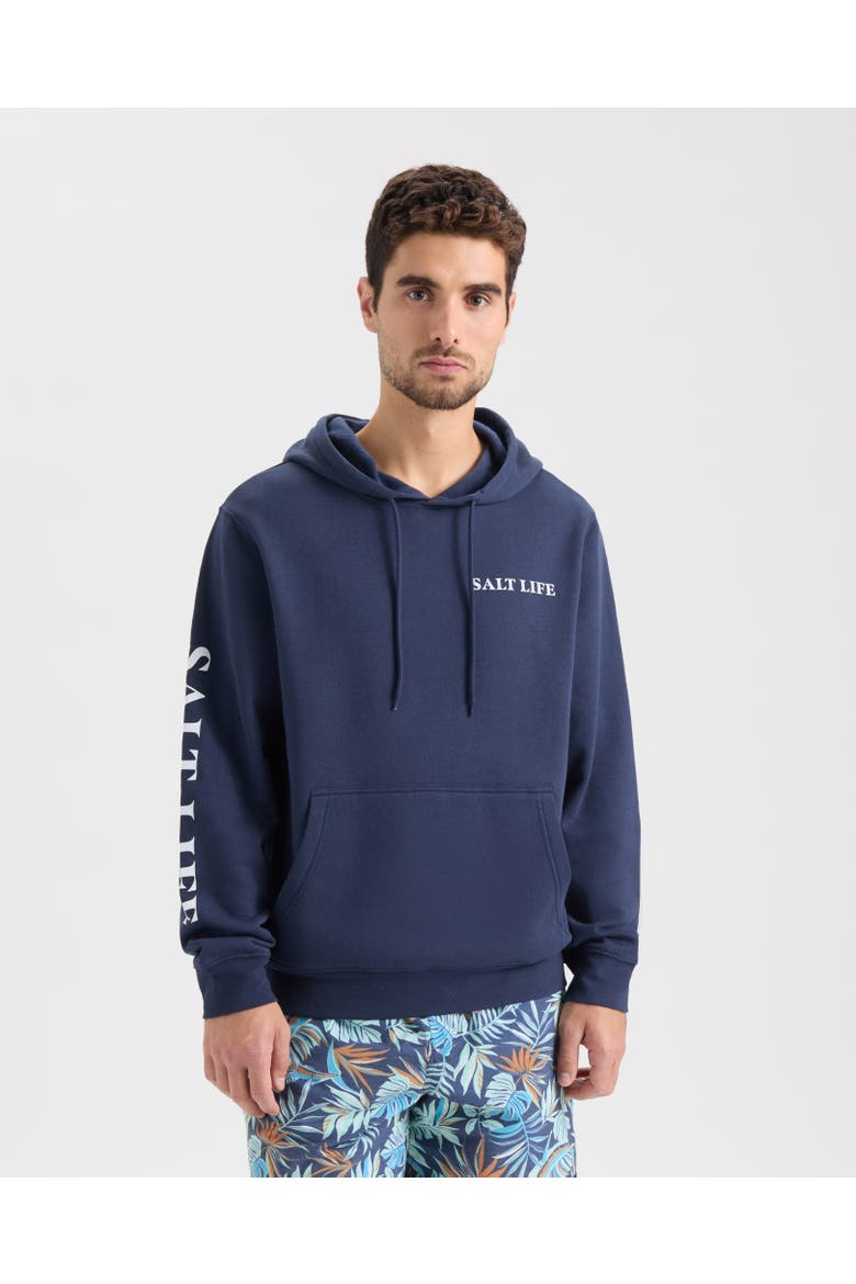United We Fish Hoodie, Main, color, Navy
