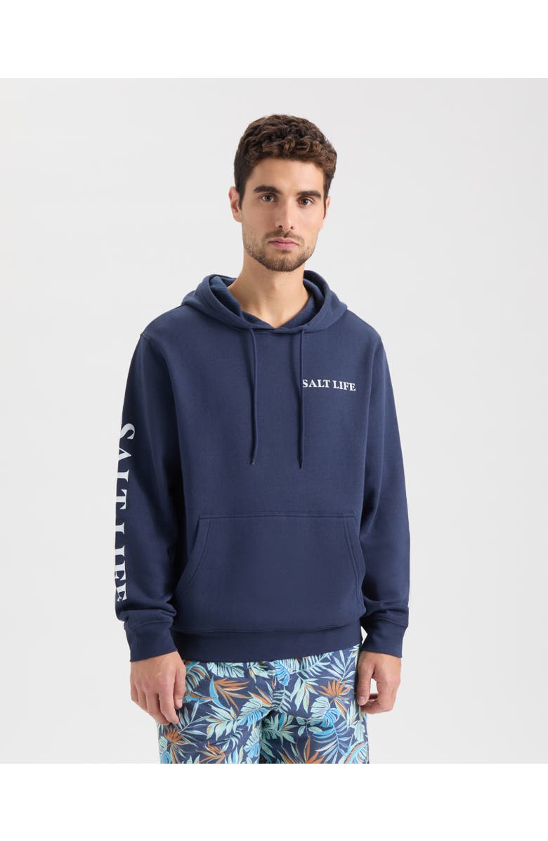 Salt Life United We Fish Hoodie, Main, color, Navy