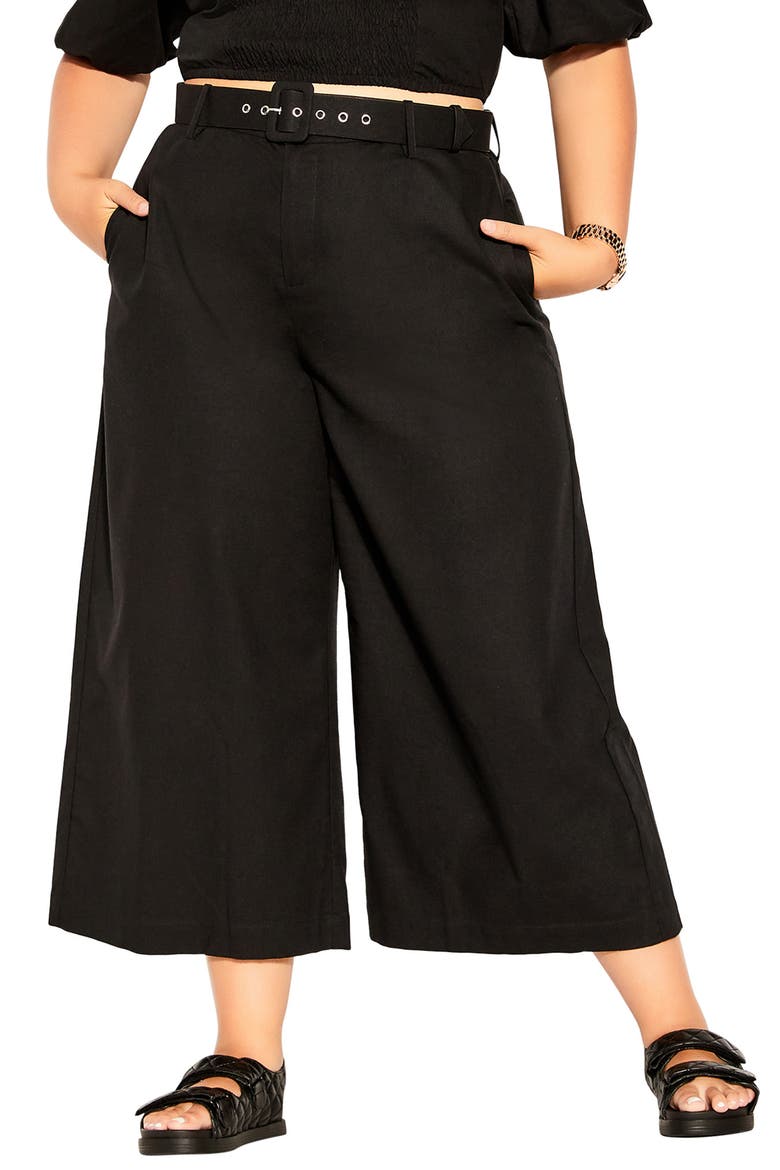 Wistful Dreams Linen Blend Wide Leg Pants, Main, color, BLACK