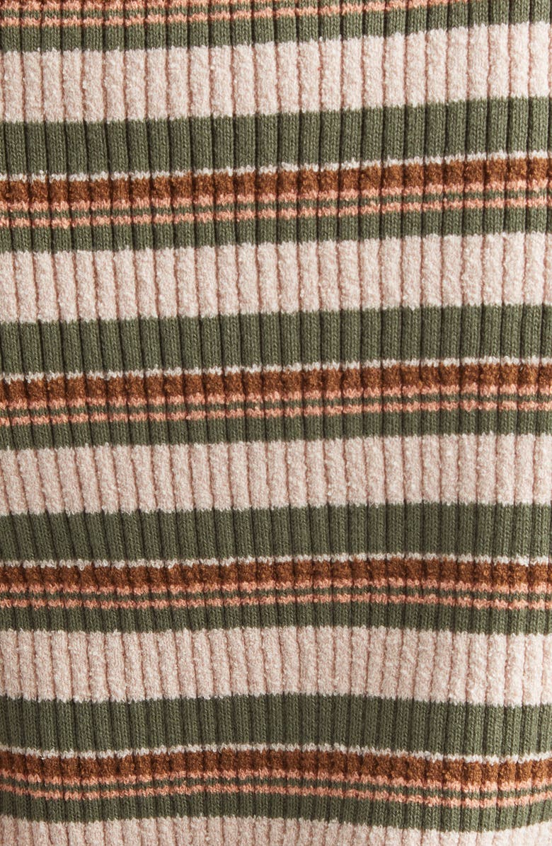 Veronica Beard Jerrell Stripe Stretch Cotton Rib Tank Top, Alternate, color, Pink Shell/ Stone Army