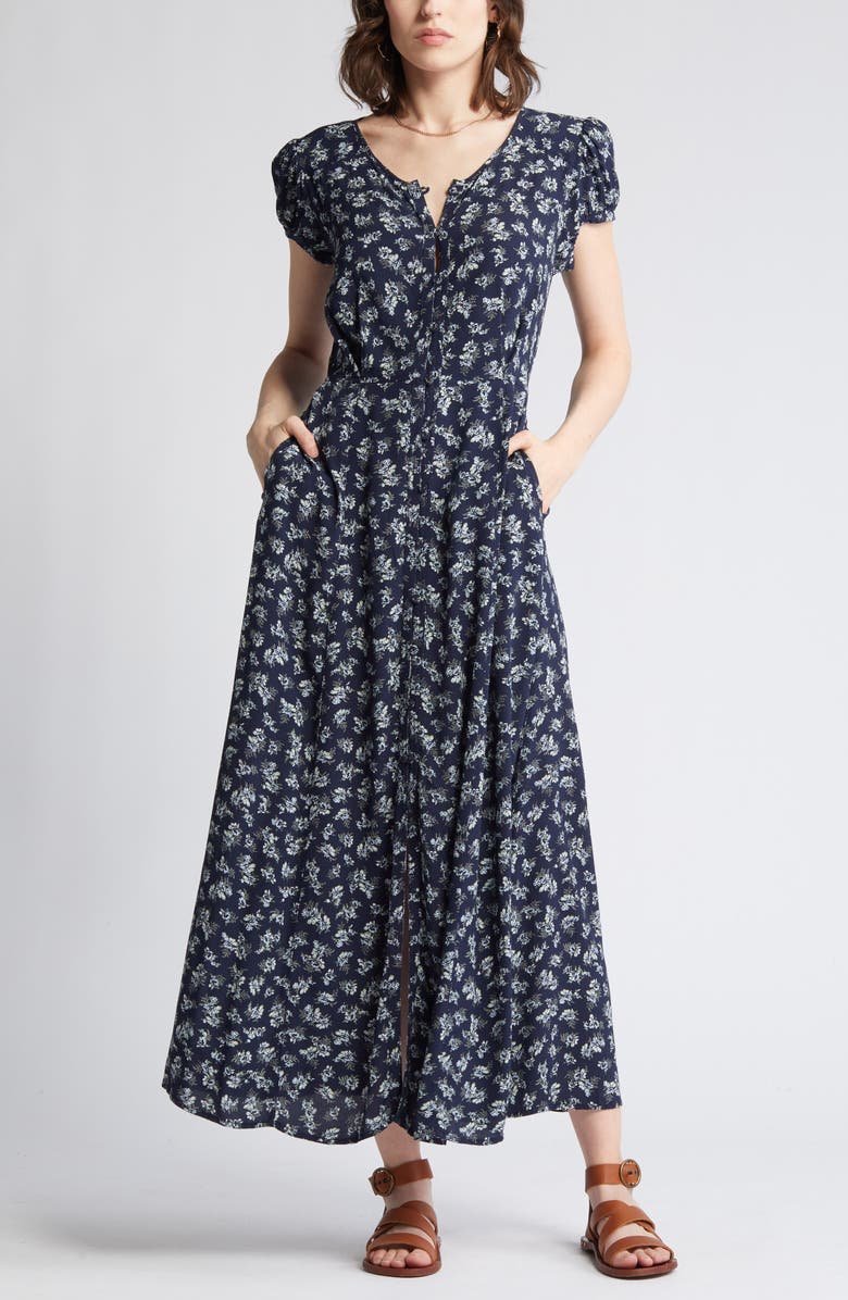 Treasure & Bond Floral Woven Maxi Dress, Alternate, color,