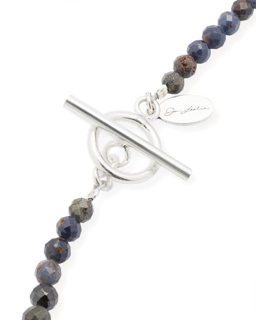 Jan Leslie Gemstone Beaded Necklace With Sterling Silver Lobster Closure In Blue
